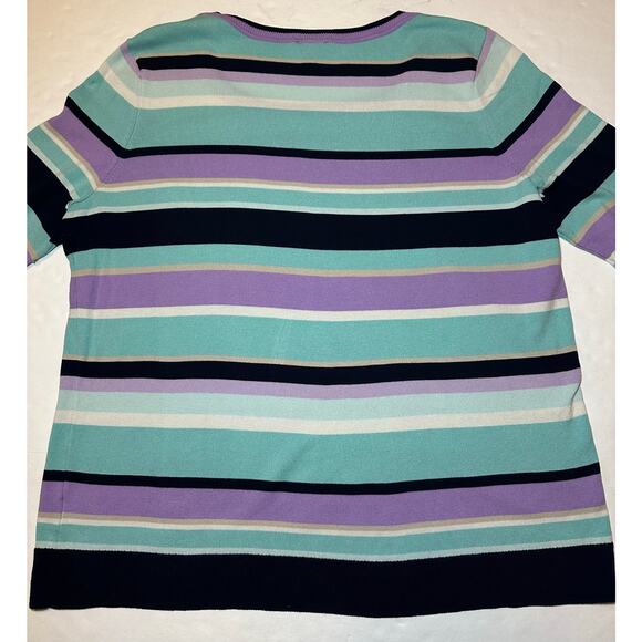 Talbots Multicolor Striped Lightweight Thin Knit Pullover Sweater Size 1XP - Picture 6 of 6